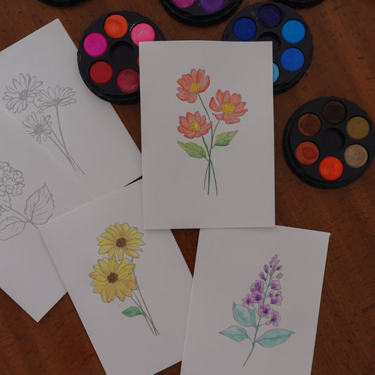 Klappkarten 6er Set | Flowercards